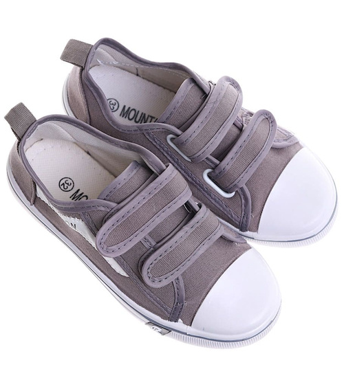 Chłopięce szare tenisówki na rzepy /G8-1 16834 T188/