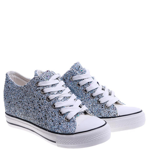 Niebieskie trampki sneakersy na koturnie /G9-3 13486 TG089/