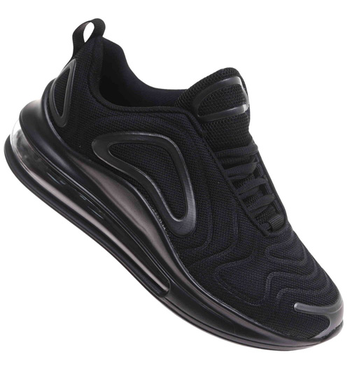 Buty sportowe czarne sznurowane sneakersy /G3-3 17952 W388/