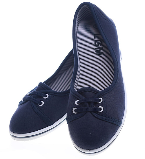 Wsuwane granatowe tenisówki damskie /G7-2 13393 T195/