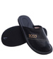 Skórzane kryte klapki domowe Czarne /E9-1 14299 S290/