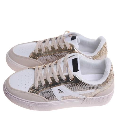 Trampki damskie sznurowane złote /i6-2 H2 18477 W16-6/