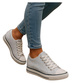 Białe trampki sneakersy na niskim koturnie /G8-1 16615 T096/