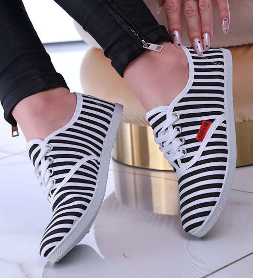 Pasiaste damskie tenisówki /A2-2 13459 S171/