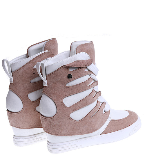 Trampki sneakersy na koturnie Seastar Khaki /G7-3 14976 T937/
