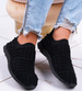 Wsuwane damskie czarne buty sportowe /F3-2 13164 S192/