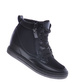 Czarne sneakersy damskie na koturnie /G6-2 12819 T796/