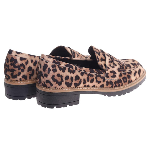 Półbuty damskie w panterkę /K3-2 18624 W147/