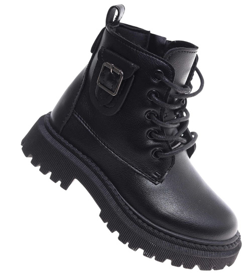 Dziewczęce sznurowane botki trapery ocieplane /B5-3 18461 T294/