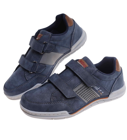 Chłopięce granatowe trampki na rzepy /C7-2 18092 T45-5/