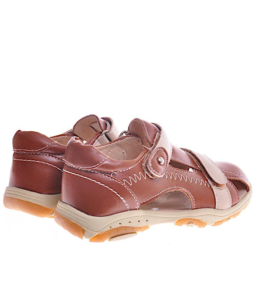 Chłopięce sandały na rzepy Brown /G4-2 11649 T167/