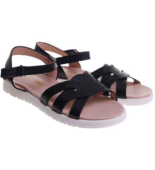 Czarne sandały dla dziewczynki /C5-2 17630 T296/