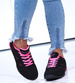 Sznurowane czarno fuksjowe buty sportowe /C1-3 H2 14992 S149/