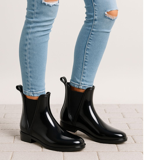 Kalosze damskie czarne gumowce /B6-1  +H2 17979 T21-52/