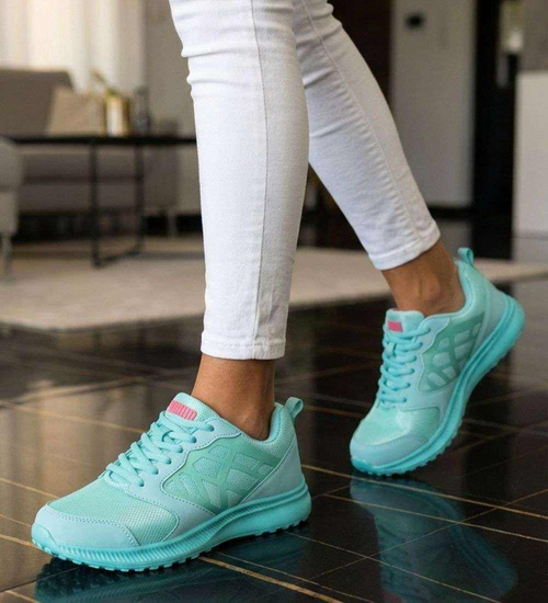 Wiązane damskie buty sportowe Zielone /G9-3 15135 T233/