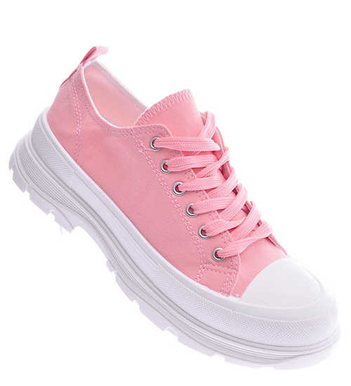 Różowe trampki damskie na platformie /B5-2 12428 S198/