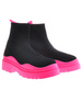 Damskie botki na grubej podeszwie Black/Fushia /D5-2 10757 T695/