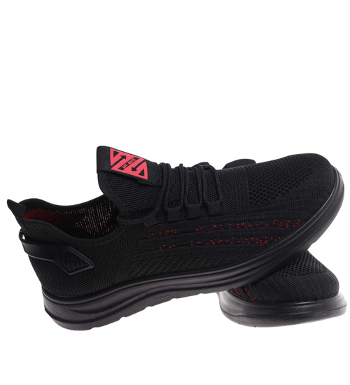 Wsuwane czarne sneakersy męskie /A9-3 18006 G389/