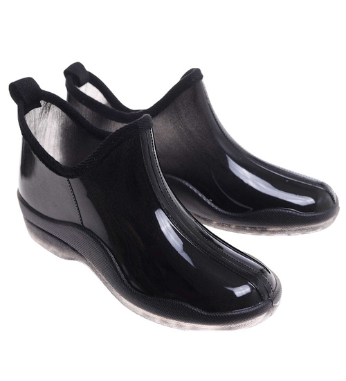 Damskie czarne kalosze z krótką cholewką /G2-1 18251 T392/