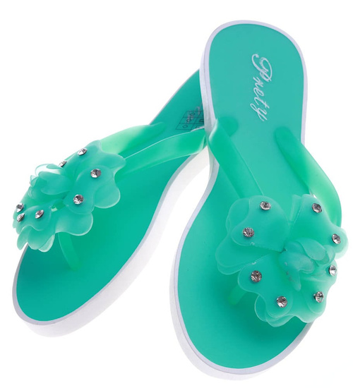 Basenowe gumowe klapki japonki Zielone /G2-2 14017 T094/