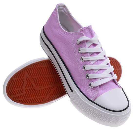 Fioletowe trampki damskie na platformie /A10-3 17464 G230/