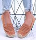 Karmelowe ażurowe espadryle na niskiej platformie /A2-2 15738 T281/