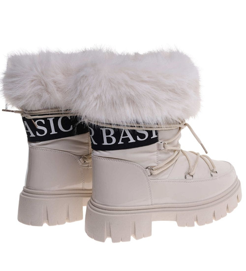 Ocieplane kozaki śniegowce eskimoski Beżowe /D9-1 18606 T388/