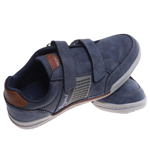 Chłopięce granatowe trampki na rzepy /C7-2 18092 T45-5/