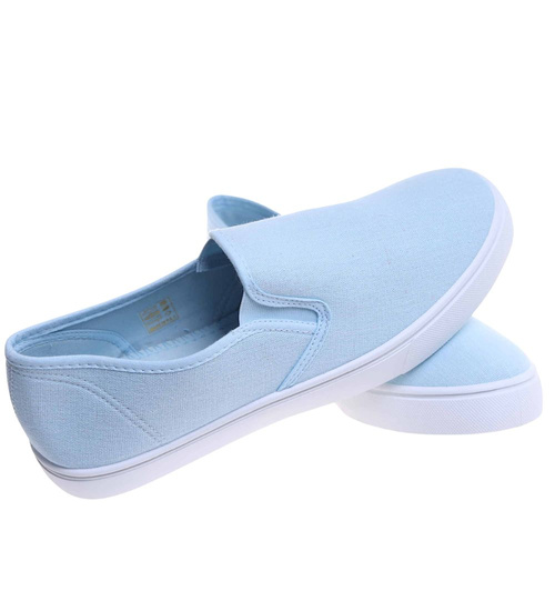 Błękitne męskie trampki slip on /A4-2 18145 T280/
