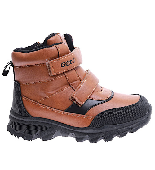 Camelowe chłopięce trapery ocieplane na rzepy /C7-3 15345 T549/