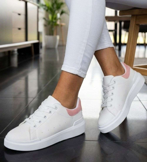 Sznurowane białe trampki dziewczęce /C7-2 16806 T184/