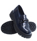 Wiosenne granatowe loafersy na platformie /G1-3 15445 T389/