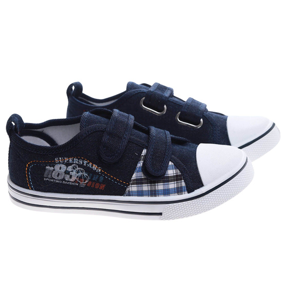 Granatowe chłopięce tenisówki na rzepy /E3-3 17436 T189/