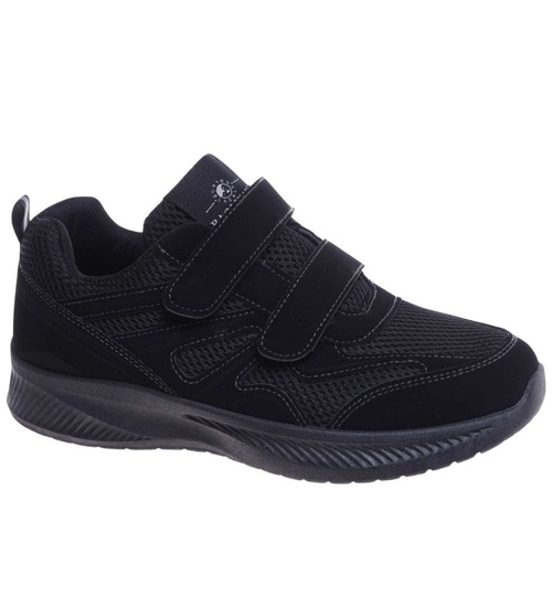 Czarne lekkie buty sportowe na rzepy /C1-3 18155 T289/