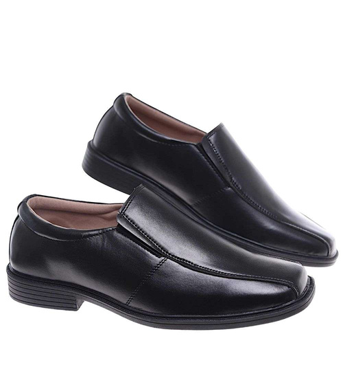 Czarne wkładane półbuty pantofle męskie /G3-3 18674 T299/