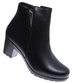 Damskie czarne botki na niskim obcasie /F1-3 15249 T592/