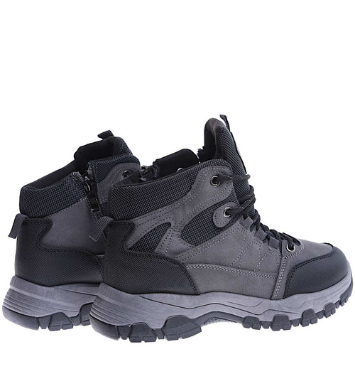 Zimowe szare chłopięce buty trekkingowe /G5-2 15389 T534/