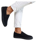 Czarne wsuwane męskie trampki slip on z tkaniny /A1-2 18148 T285/