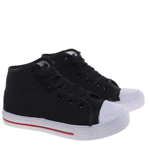 Wysokie czarne rampki damskie /G13-1 14296 T131/