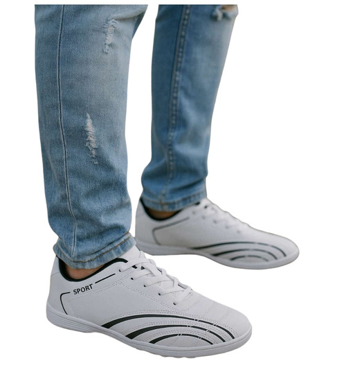 Białe trampki halówki męskie /E2-2 18151 T381/