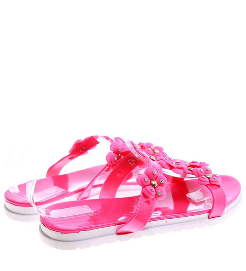 Wodoodporne basenowo plażowe klapki damskie Fuksja /C5-1 16299 S085/