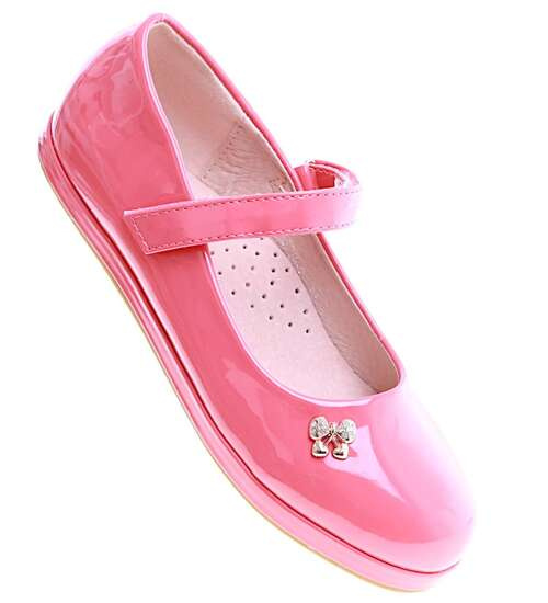 Różowe dziewczęce balerinki z paseczkiem /E3-2 14933 S099/