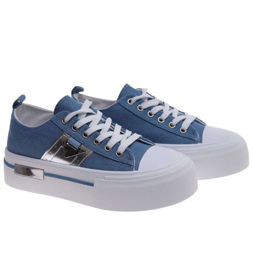 Niebieskie trampki na wysokiej platformie /C4-1 18786 W233/