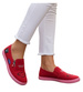 Zamszowe czerwone trampki slip on /D4-3 8425 S098/