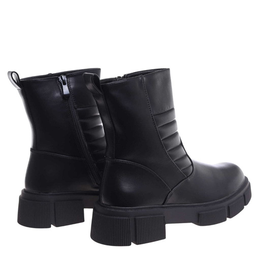 Czarne wysokie botki na platformie /J4-4 H2 18441 W188/