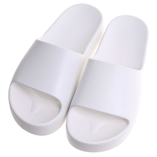 Białe wodoodporne klapki plażowe na platformie /D9-2 17846 G182/