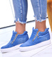Jeansowe niebieskie trampki n niskim koturnie /G2-3 12422 T292/
