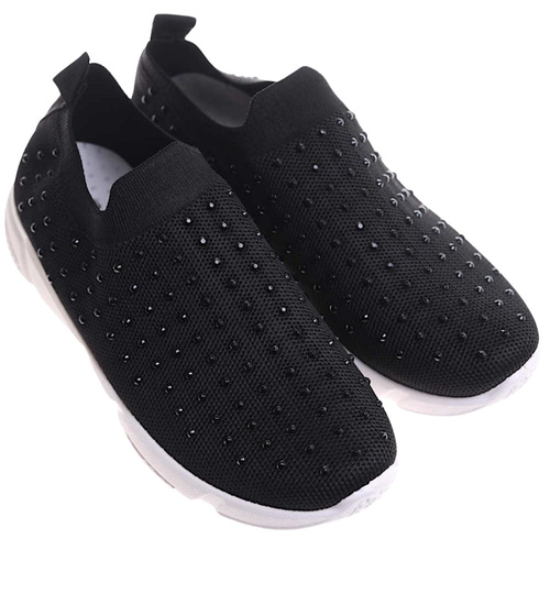 Wsuwane czarne buty sportowe /D4-3 17506 G182/