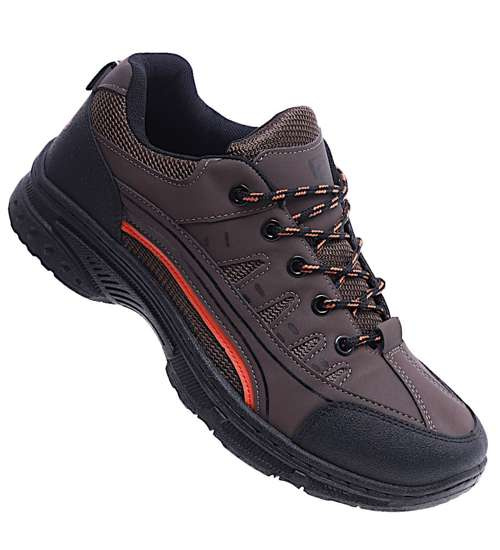 Brązowe trekkingowe buty męskie trekkingowe /B4-1 14681 T430/ Brązowe trekkingowe buty męskie trekkingowe /B4-1 14681 T430/