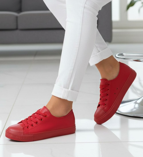 Czerwone dziewczęce trampki /G12-3 16764 G6-15 +H2/